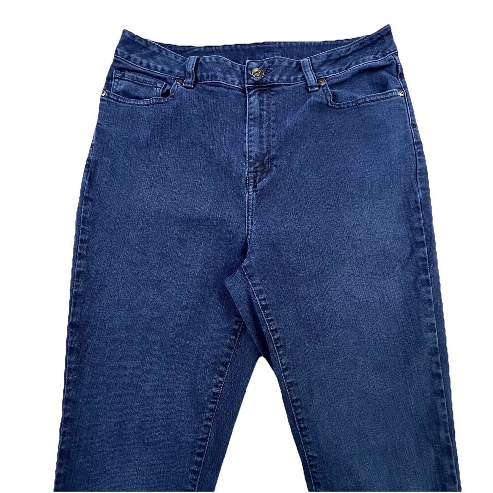 L.L. Bean Jeans Women's 12 Blue  Stretch Denim Classic Fit Tapered Medium Wash